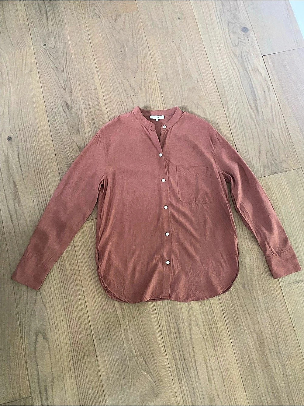 Vince Blouse Button Down Pink Small